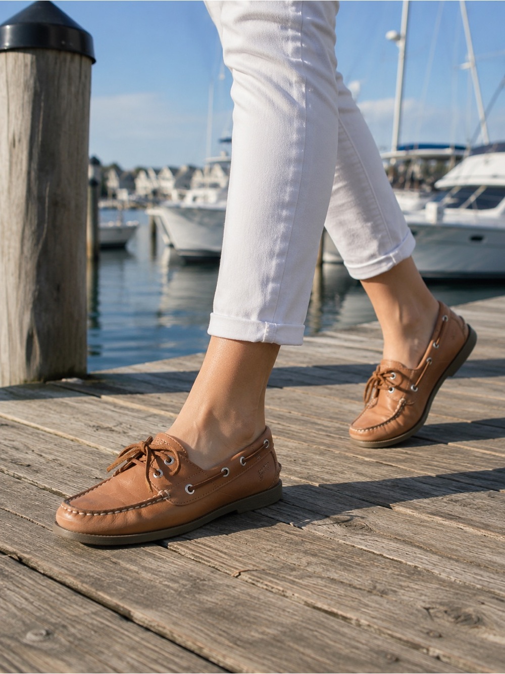 SPERRY Topsiders Women’s Tan Leather Boat Shoes Sz 9 Classic Quality Brand